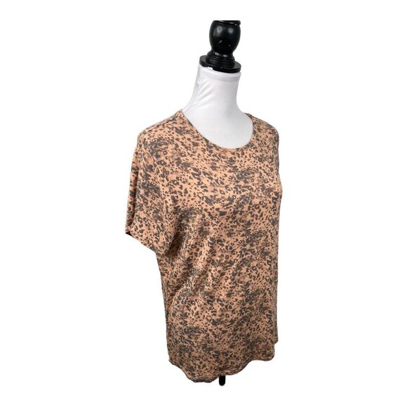Nine West Blouse Knit Top Plus XXL Animal Print Multicolored Short Sleeves Shirt - Picture 5 of 9